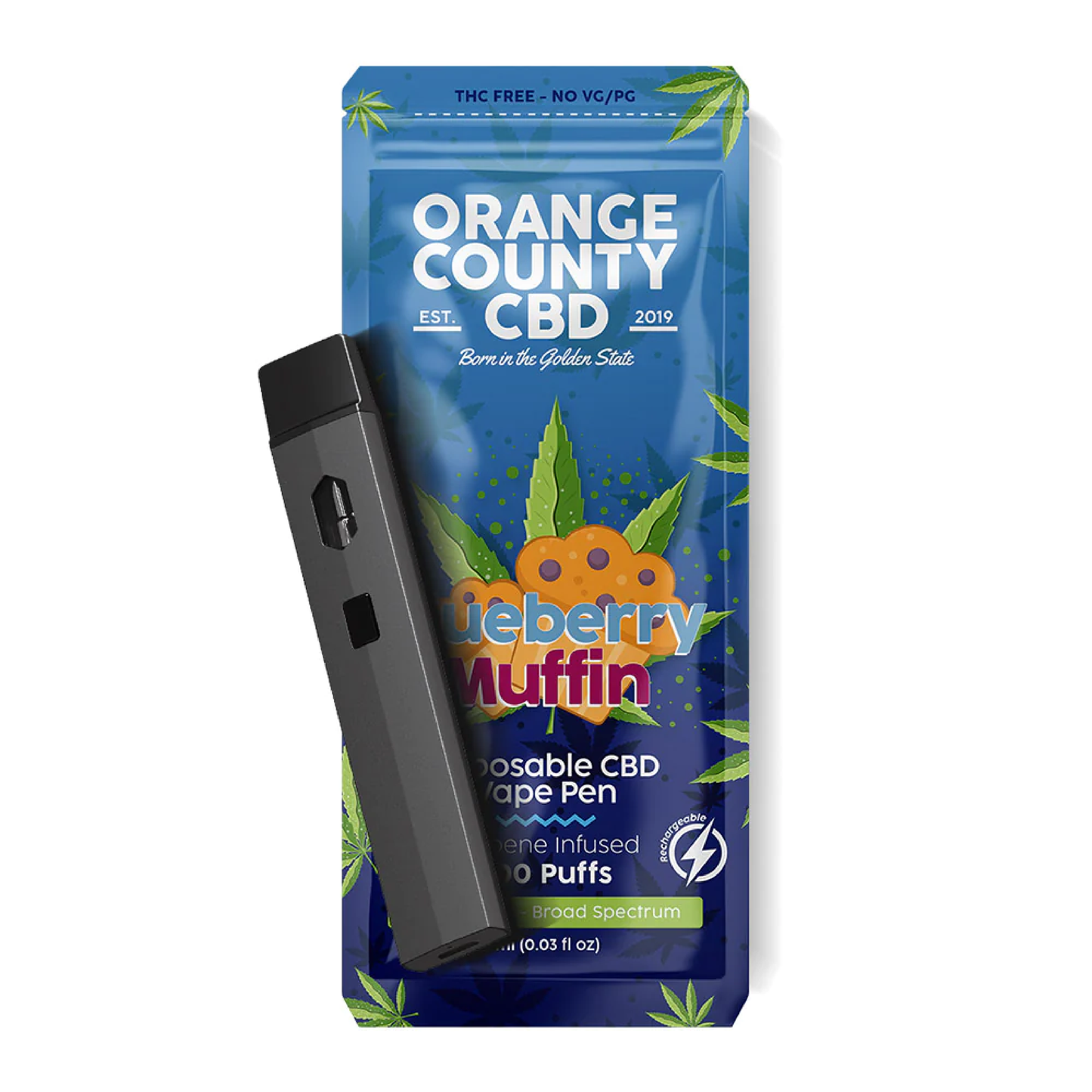 Orange County 1ml Disposable CBD Vape Pen | Blueberry Muffin