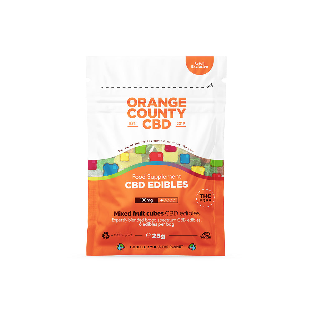 Orange County CBD Gummies Mini Grab Bag | Mixed Fruit Cubes