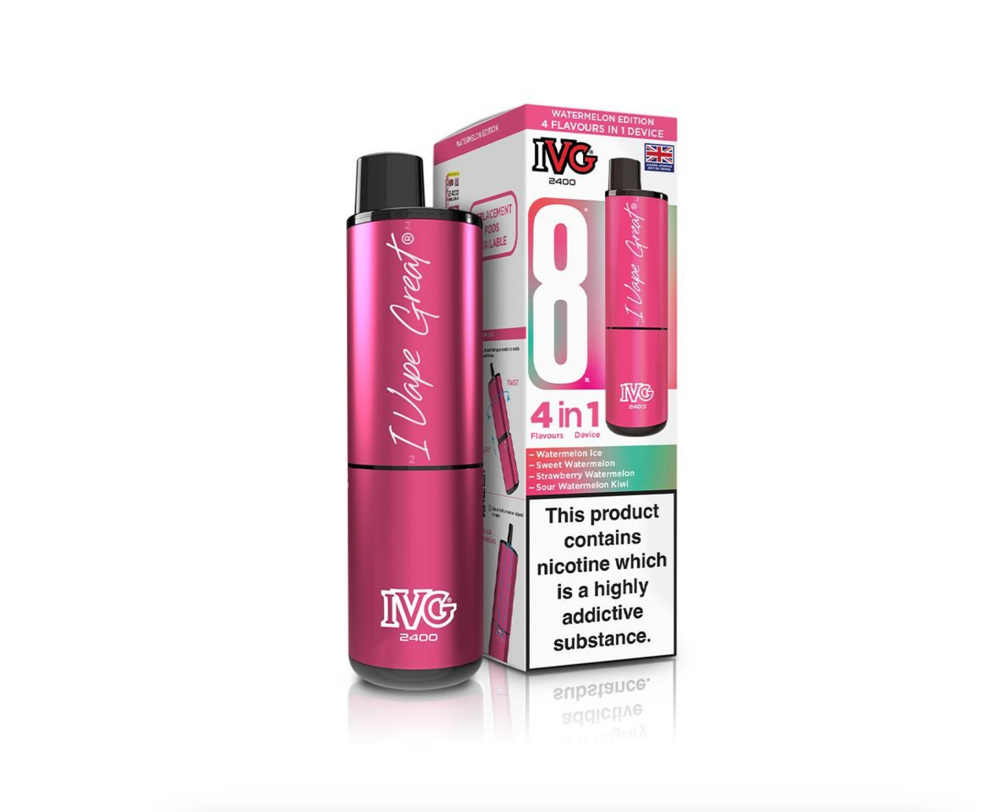 IVG 2400 Rechargeable Kit - Watermelon Edition